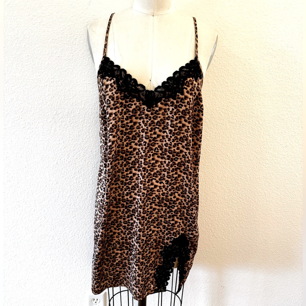 Leopard Dress w/ Lace Trim